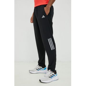 Adidas Performance pantaloni de alergare Own the Run barbati, culoarea negru, cu imprimeu