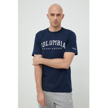 Columbia tricou din bumbac Rockaway River culoarea bleumarin, cu imprimeu 2022181