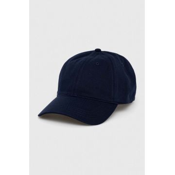Lacoste șapcă de baseball din bumbac culoarea albastru marin, neted