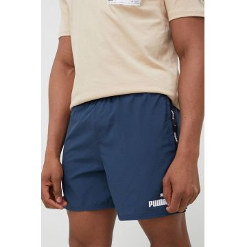 Puma pantaloni scurți de antrenament ESS+ Tape bărbați, culoarea bleumarin 849043