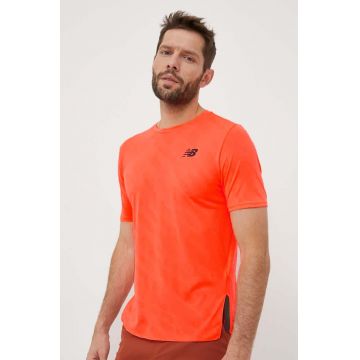 New Balance tricou de alergare Q Speed culoarea portocaliu, neted
