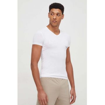 Emporio Armani Underwear tricou lounge culoarea alb, cu imprimeu