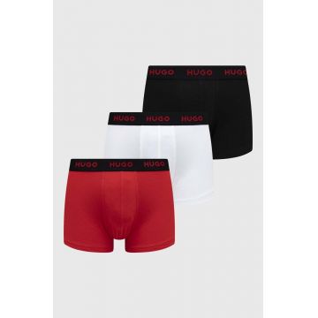 HUGO boxeri 3-pack bărbați, culoarea roșu 50469766