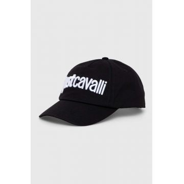 Just Cavalli șapcă de baseball din bumbac culoarea negru, cu imprimeu