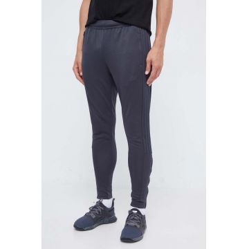 adidas pantaloni de trening culoarea gri, neted