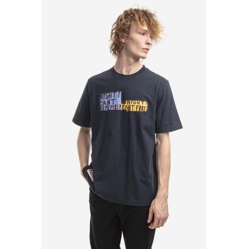 Wood Wood tricou din bumbac Bobby Collage T-shirt culoarea bleumarin, cu imprimeu 12235715.2491-NAVY