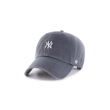 47brand șapcă de baseball din bumbac MLB New York Yankees culoarea bleumarin, cu imprimeu B-BSRNR17GWS-VN