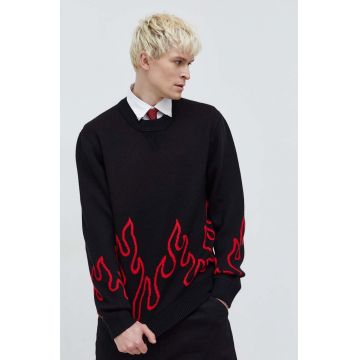 HUGO pulover de lână bărbați, culoarea negru 50504406