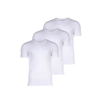 Set de tricouri slim fit cu decolteu la baza gatului - 3 piese