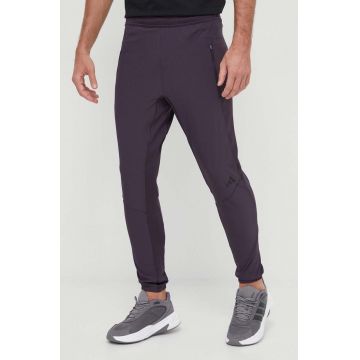 adidas Performance pantaloni de antrenament D4T culoarea violet, uni IS3796