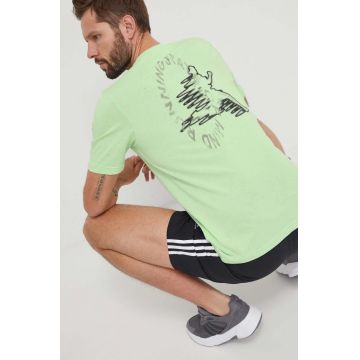 adidas Performance tricou de antrenament Training Essential culoarea verde, cu imprimeu IS0749