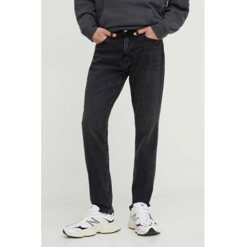 Abercrombie & Fitch jeansi Athletic barbati, culoarea negru