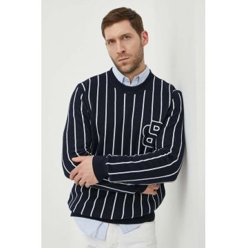 BOSS pulover de bumbac culoarea bleumarin 50511763