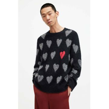 AllSaints pulover de lana AMORE barbati, culoarea negru