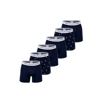 Set de boxeri elastici cu banda logo in talie - 6 perechi