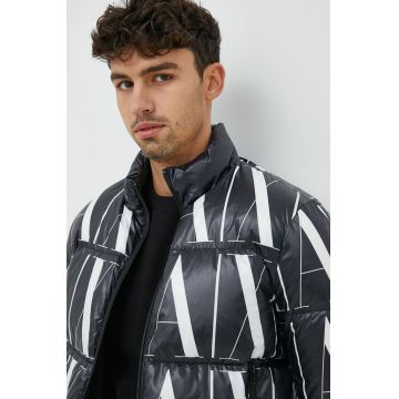 Armani Exchange geaca de puf barbati, culoarea negru, de iarna