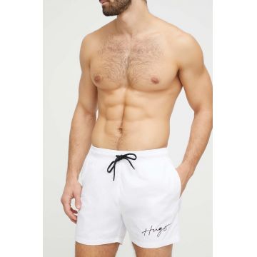 HUGO pantaloni scurti de baie culoarea alb