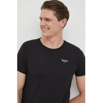 Pepe Jeans tricou 2-pack barbati, culoarea negru, neted