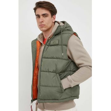 Alpha Industries vestă bărbați, culoarea verde, de iarnă 118110.01-SageGreen