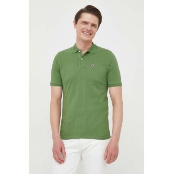 Colmar polo de bumbac culoarea verde, neted