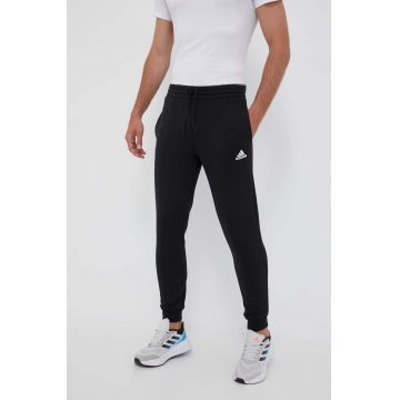 adidas pantaloni de trening culoarea negru, neted