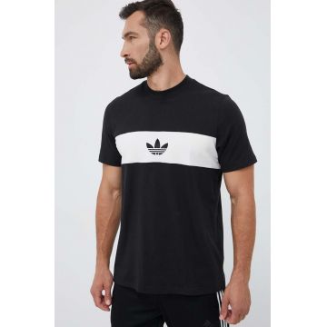 adidas Originals tricou din bumbac culoarea negru, cu imprimeu