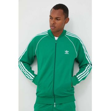 adidas Originals bluză Adicolor Classics SST bărbați, culoarea verde, cu imprimeu IK3514