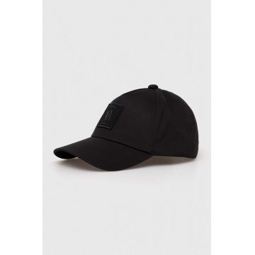 Armani Exchange șapcă de baseball din bumbac culoarea negru, cu imprimeu