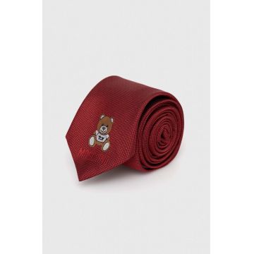 Moschino cravata de matase culoarea rosu