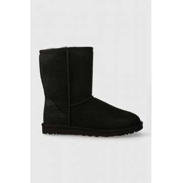 UGG cizme de zapada din piele intoarsa Classic Short culoarea negru, 5800