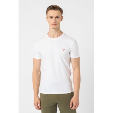 Tricou slim-fit cu decolteu la baza gatului