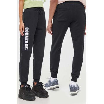 Converse pantaloni de trening culoarea negru, cu imprimeu