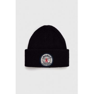 Barbour căciulă Dunford Beanie culoarea bleumarin MHA0821