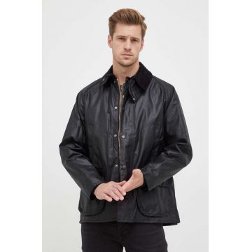 Barbour geacă Bedale Wax Jacket bărbați, culoarea negru, de tranziție MWX0018