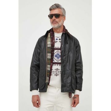 Barbour geacă Bedale Wax Jacket bărbați, culoarea verde, de tranziție MWX0018