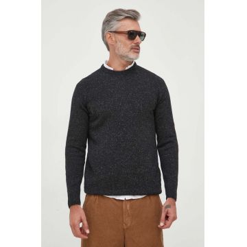 Barbour pulover de lana barbati, culoarea negru, călduros