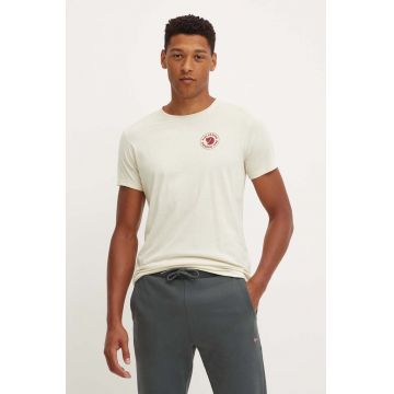 Fjallraven tricou 1960 Logo T-shirt barbati, culoarea bej, cu imprimeu, F87313.113