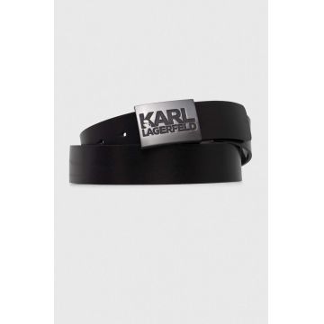 Karl Lagerfeld curea de piele barbati, culoarea negru