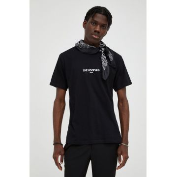 The Kooples tricou barbati, culoarea negru, cu imprimeu