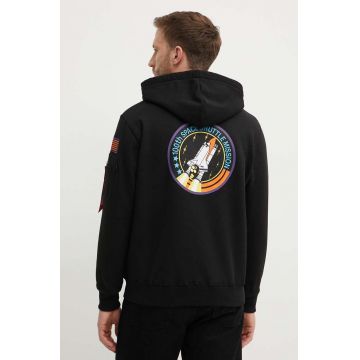 Alpha Industries bluză x Nasa Space Shuttle Hoody bărbați, culoarea negru, cu glugă, cu imprimeu 178317.556