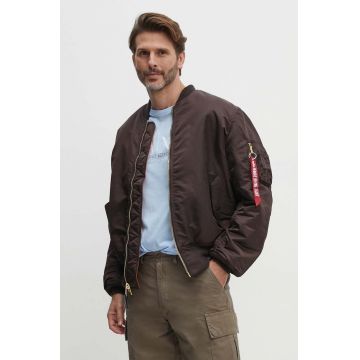 Alpha Industries geacă bomber cu două fețe MA-1 bărbați, culoarea maro, de tranziție 100101.696