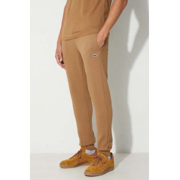 Lacoste pantaloni de trening bărbați, culoarea maro, uni