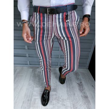 Pantaloni barbati eleganti in dungi B1907 8-4 E~ / F5-3