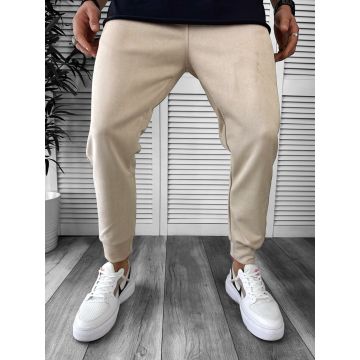 Pantaloni de trening slim fit  catifea  bej B6236 45-3