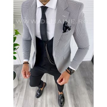 Sacou barbati in carouri slim fit B5017 12-6