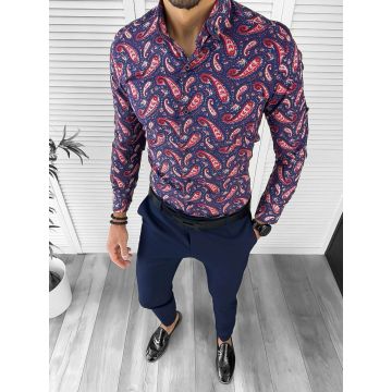 Camasa barbati bleumarin slim fit 13001 W15  U1-1