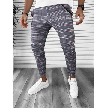 Pantaloni barbati casual regular fit in carouri B7946 F3-2.3