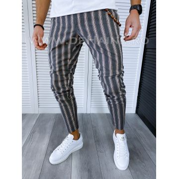 Pantaloni barbati casual regular fit in dungi B1547 67-4 e~