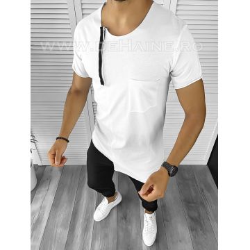 Tricou barbati alb slim fit B8296  N1-5.3