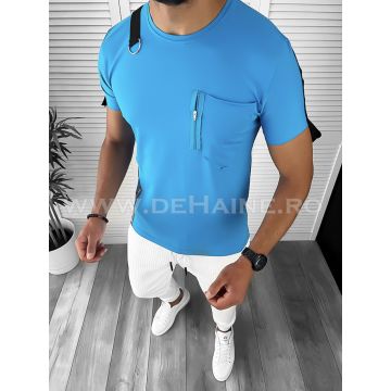 Tricou barbati slim fit albastru ZR B1420 O1-3.1